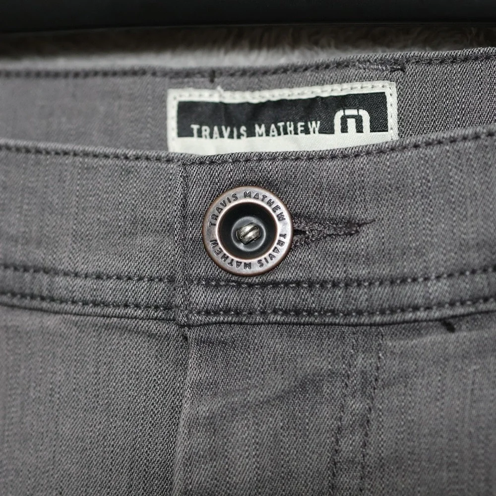 Travis Mathew Jeans Mens 36x27.5 Grey Pants Stretch Casual Golf Trousers Preppy
